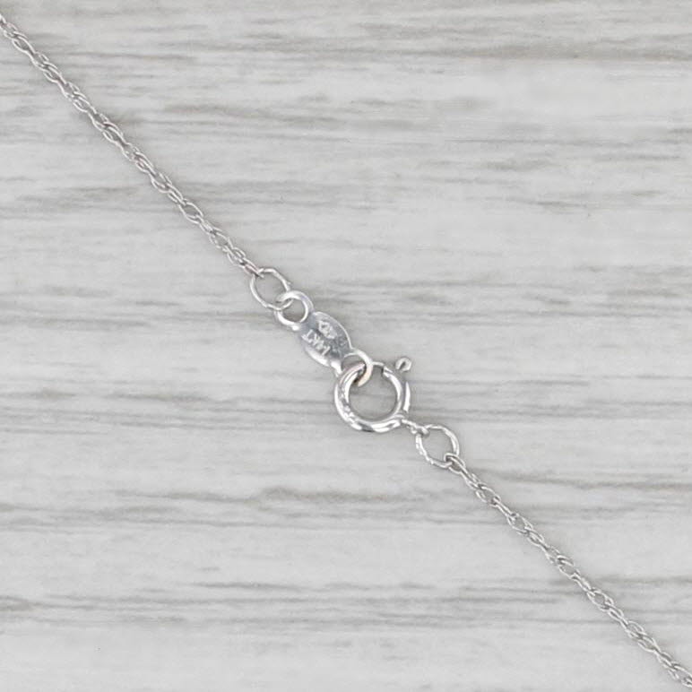 19.5" 1mm Fine Rope Chain Necklace 14k White Gold