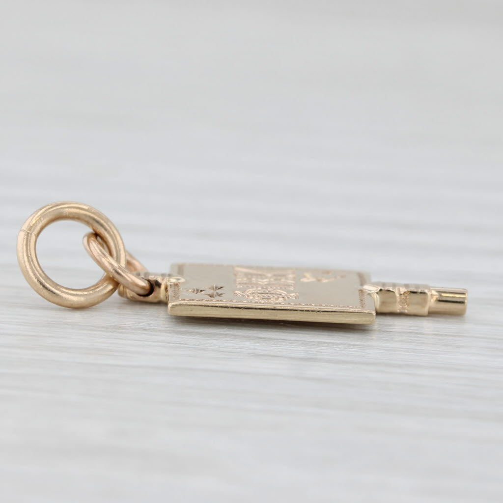 Light Gray Phi Beta Kappa Honor Society Fraternity Key Fob Charm Vintage 10k Yellow Gold