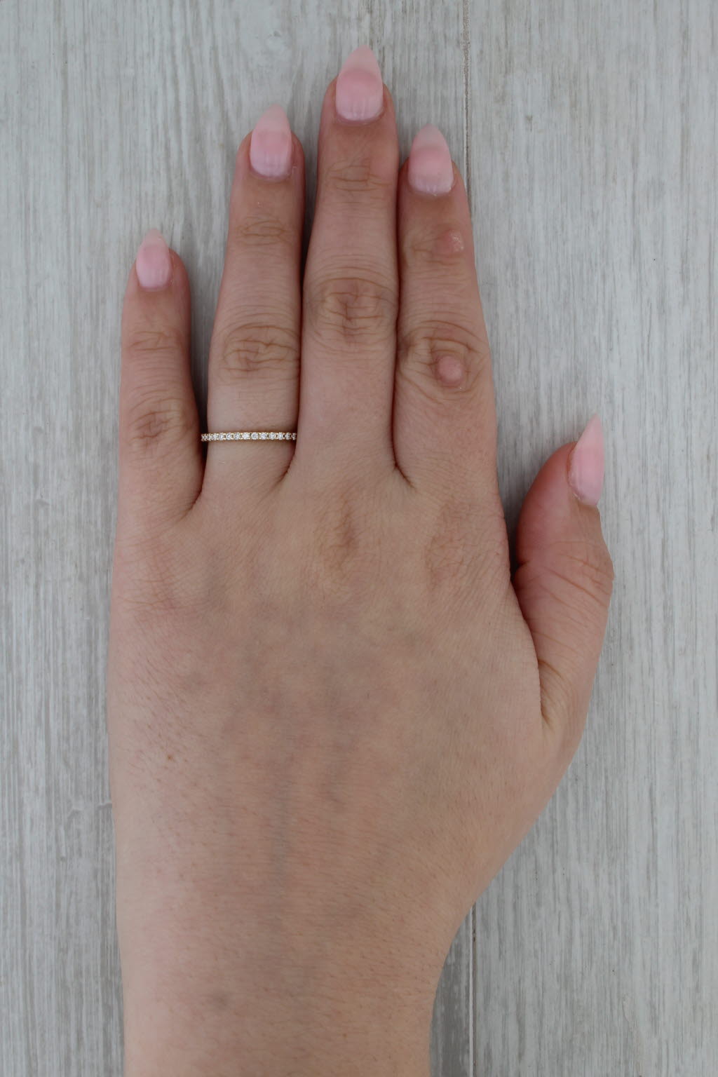 0.10ctw Diamond Stackable Band 14k Yellow Gold Size 7 Wedding Ring