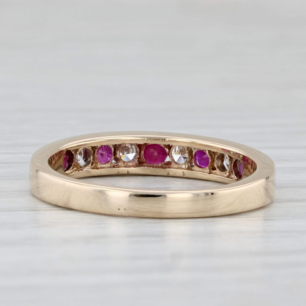 Light Gray 0.56ctw Lab Created Ruby Diamond Ring 14k Yellow Gold Size 6 Stackable