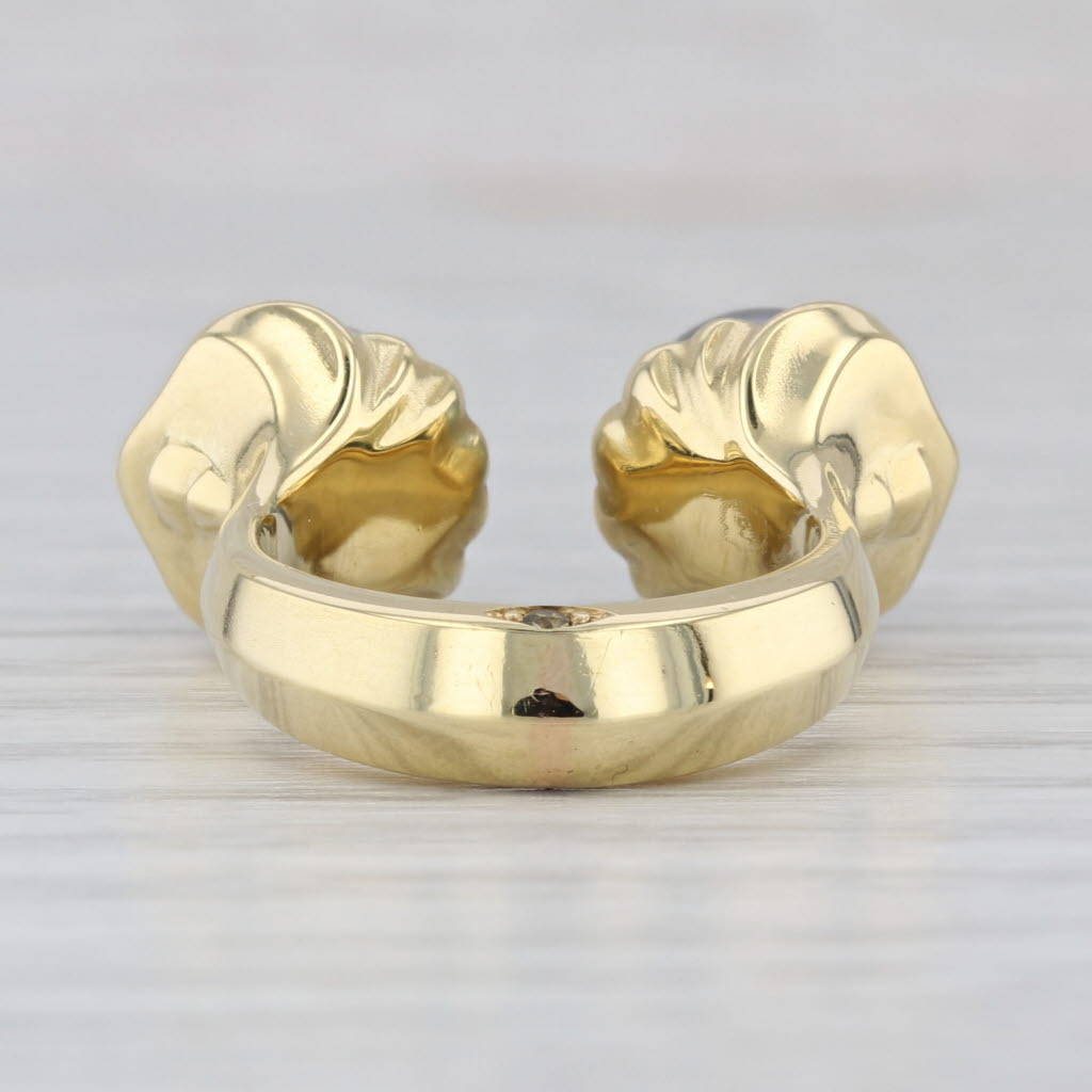 Sasha Samuels Saltwater Cultured Pearl Diamond Ring 18k Gold Size 5 Adjustable