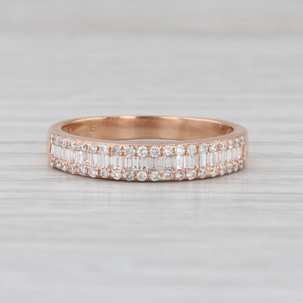 0.23ctw Diamond Wedding Band 18k Rose Gold Size 7 Ring Stackable Anniversary