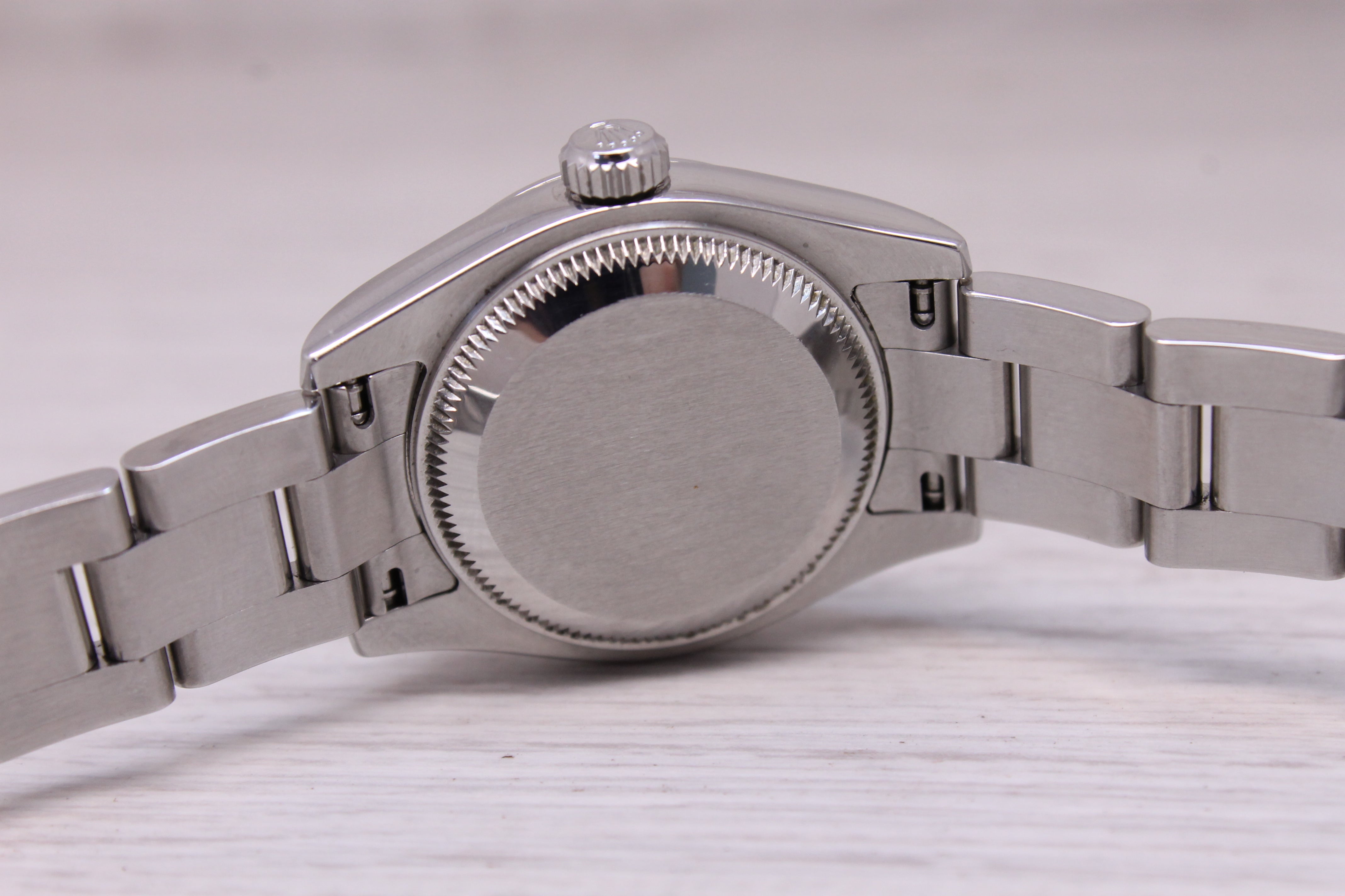 c2007 Rolex Oyster Perpetual 179160 26mm Ladies Steel Automatic Watch White Lume