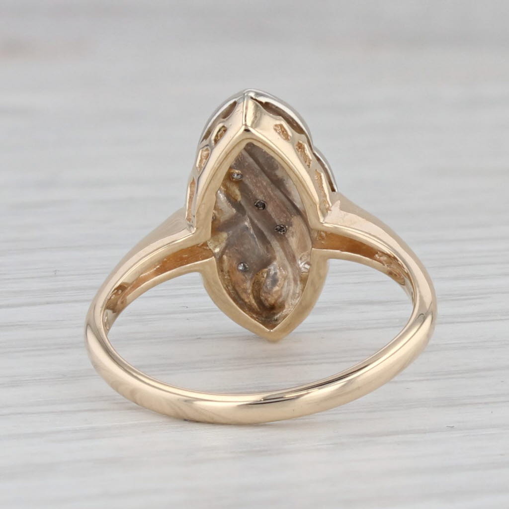 Gray Vintage Diamond Accented Princess Ring 14k White Yellow Gold Size 6.75