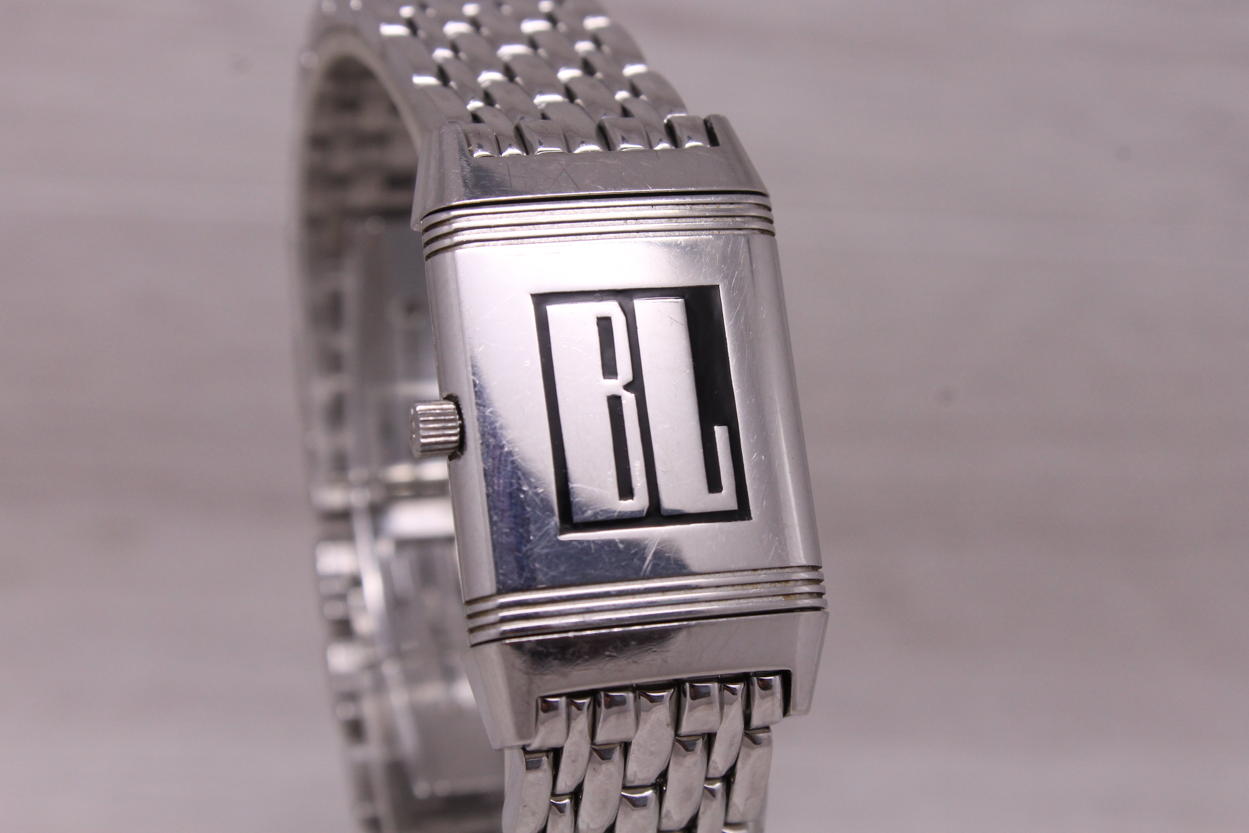 Jaeger LeCoultre Reverso Ladies Steel Quartz Bracelet Watch 260.8.08 Engraved