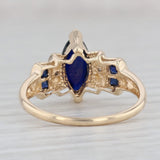 Gray 1.69ctw Marquise Blue Lab Created Sapphire Ring 14k Yellow Gold Size 6.75