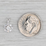 Small Vintage 0.24ctw Diamond Flower Pendant 14k White Gold