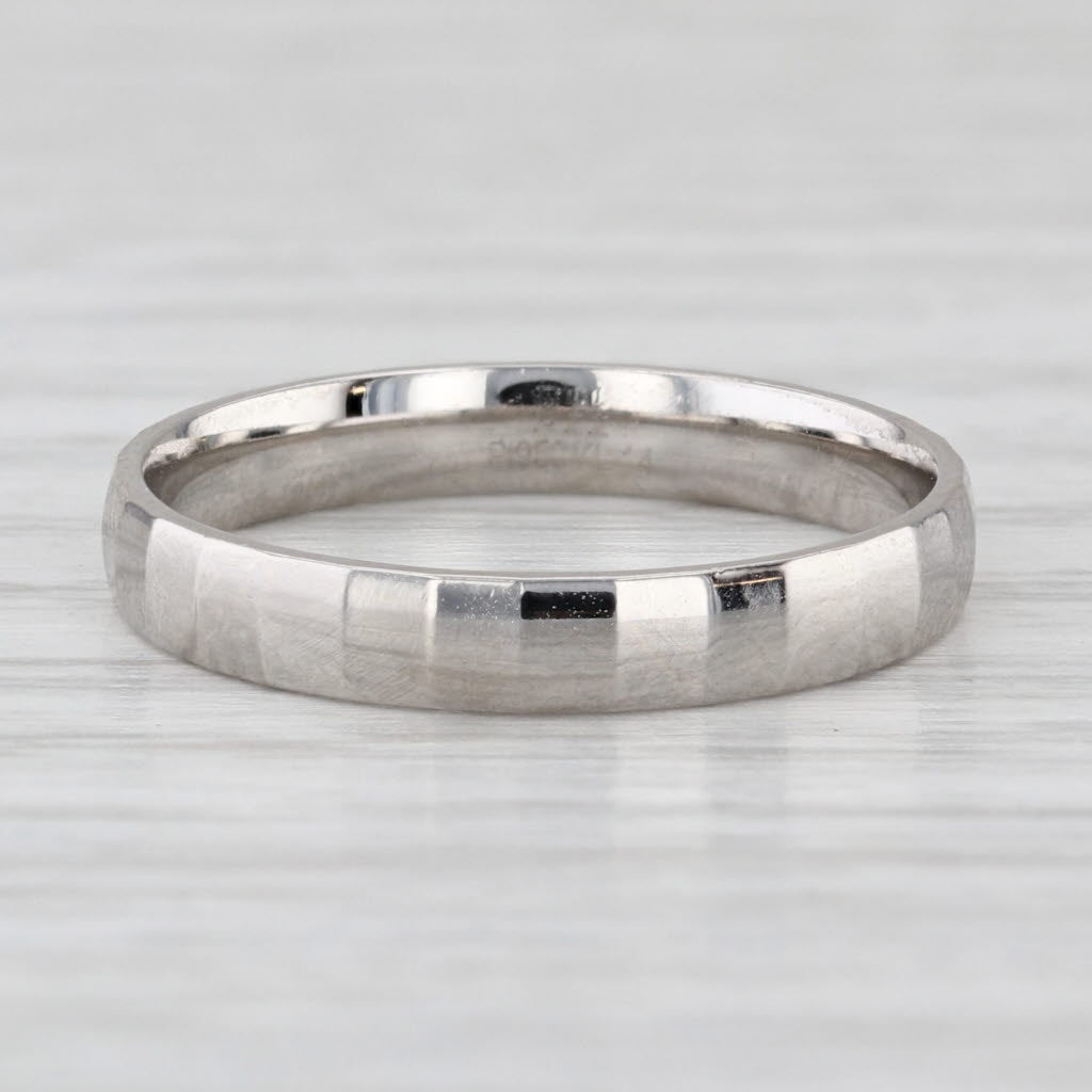 Beveled Band Ring 950 Platinum Size 6.5 Stackable Wedding Band