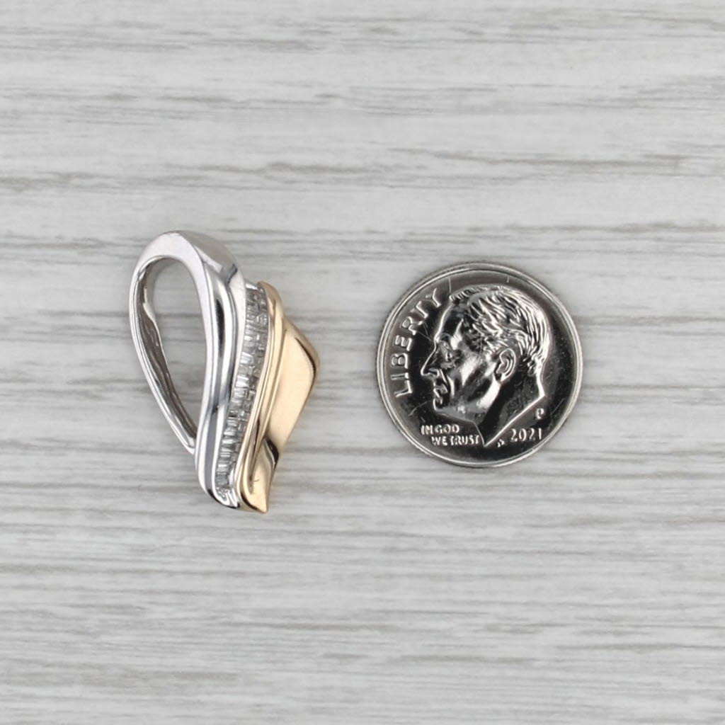 0.30ctw Diamond Journey Slide Pendant 14k Yellow White Gold