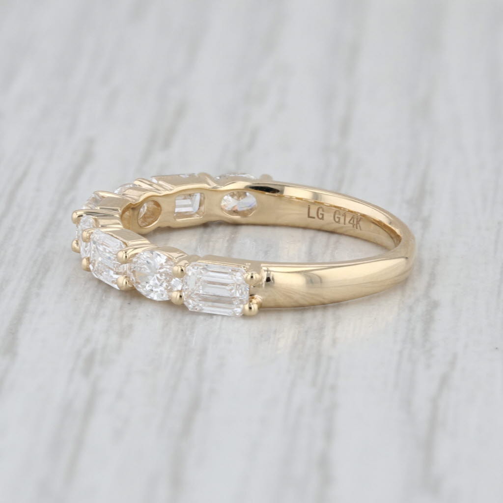 New 1.51ctw Lab Grown Diamond Wedding Band 14k Yellow Gold Sz 6.5 Stackable Ring