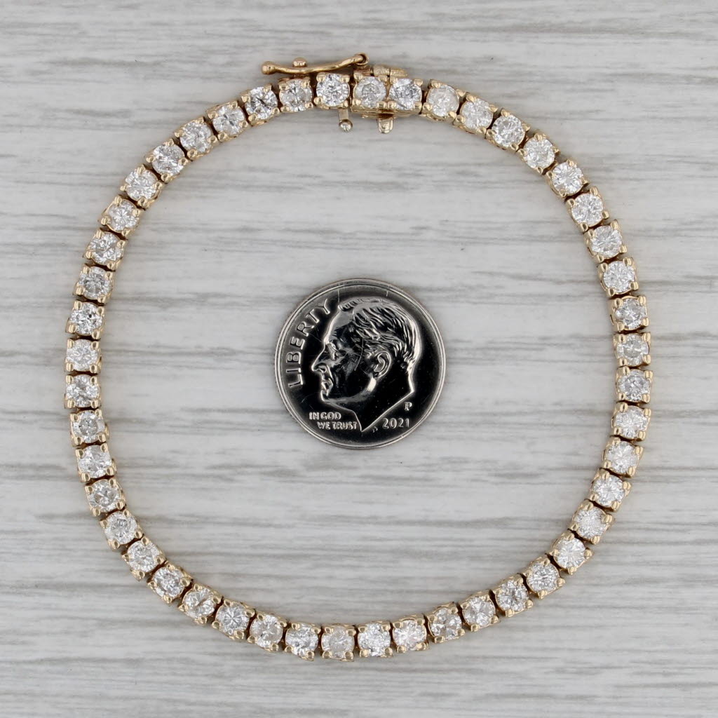 6.75ctw Diamond Tennis Bracelet 14k Yellow Gold 7" 4mm