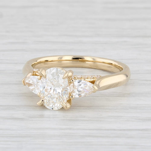 Light Gray New 1.55ctw Oval Diamond Engagement Ring 14k Yellow Gold Size 6.5 GIA