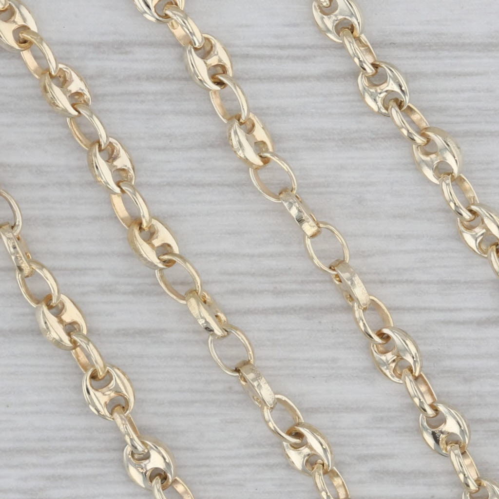 Gray 19.5" 3.1mm Gucci Chain Necklace 14k Yellow Gold Italy