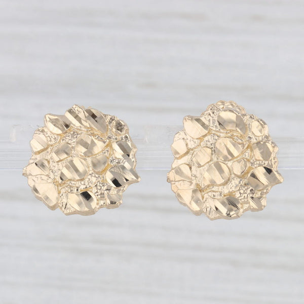 Gold Nugget Stud Earrings 10k Yellow Gold