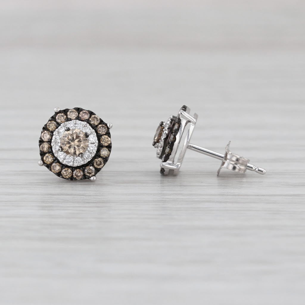 Le Vian 0.47ctw Champagne Diamond Halo Stud Earrings 14k White Gold