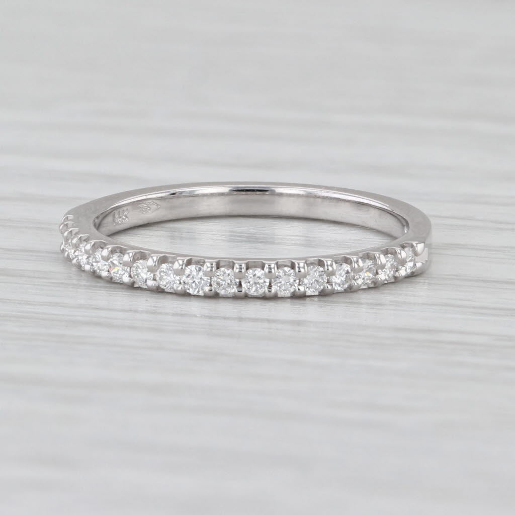 0.23ctw Diamond Wedding Band 14k White Gold Size 6.75 Stackable Ring
