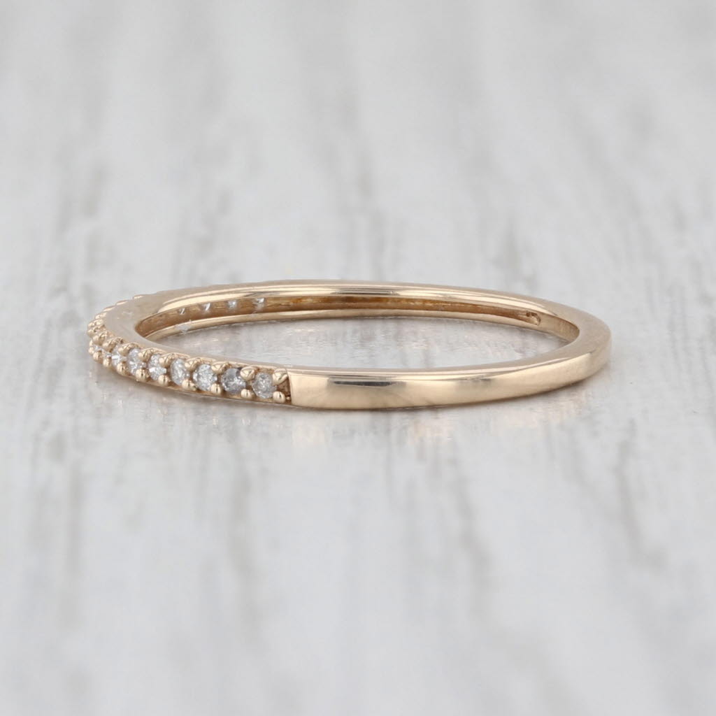 0.13ctw Diamond Wedding Band 10k Yellow Gold Stackable Size 6