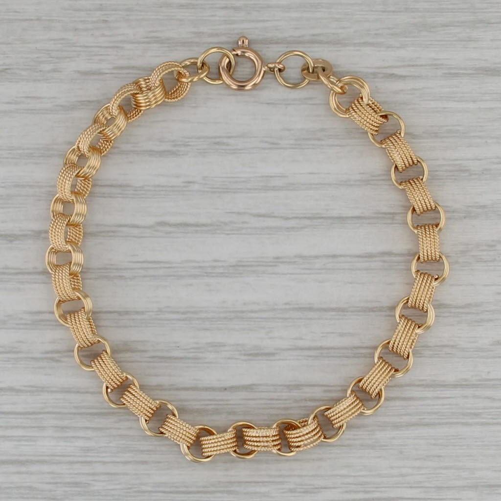 Rolo Cable Chain Bracelet 18k Yellow Gold 6.5" 5.4mm