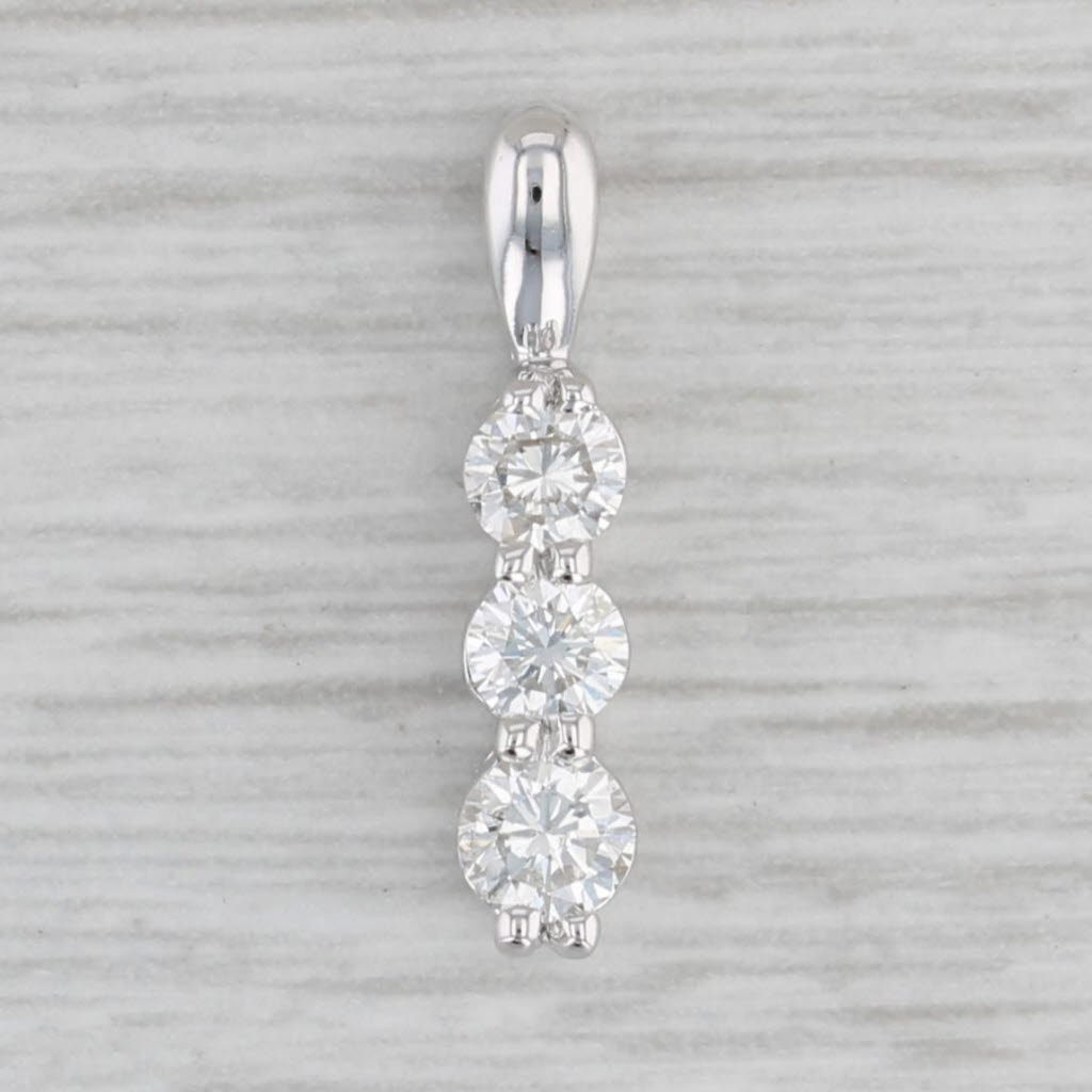 Gray 0.47ctw Diamond 3-Stone Journey Pendant 14k White Gold
