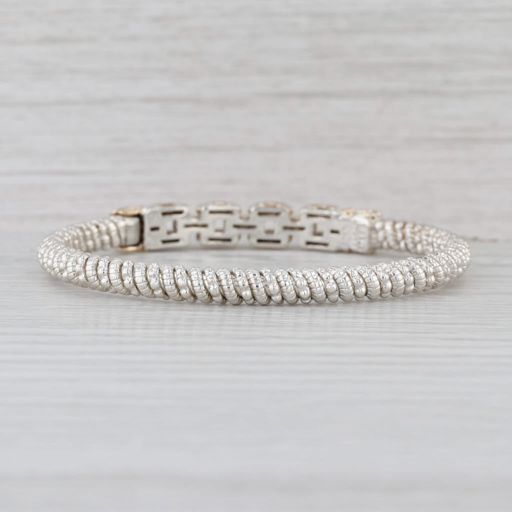 Alwand Vahan Diamond Bangle Bracelet 14k Yellow Gold Sterling Silver w/ Pouch