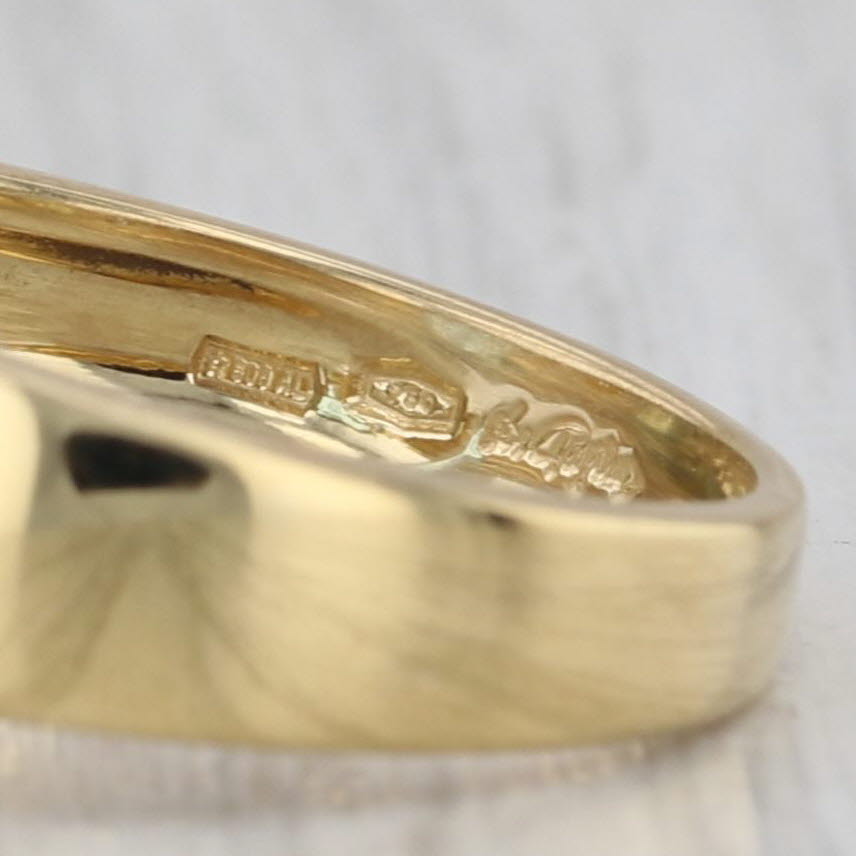 2.30ct Oval Blue Topaz Solitaire Ring 18k Yellow Gold Size 5.5-5.75 Signed