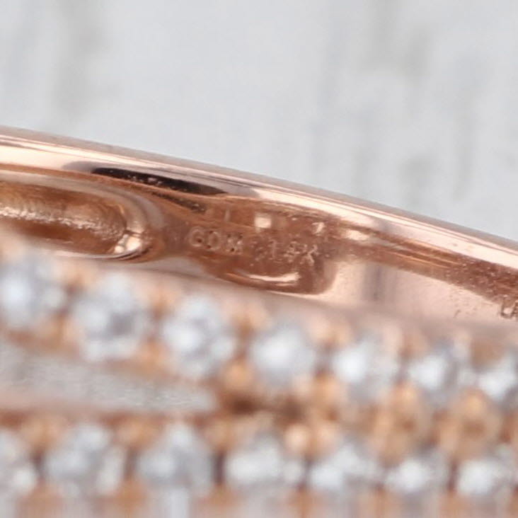 0.95ctw Lab Grown Princess Diamond Halo Engagement Ring 14k Rose Gold Size 5