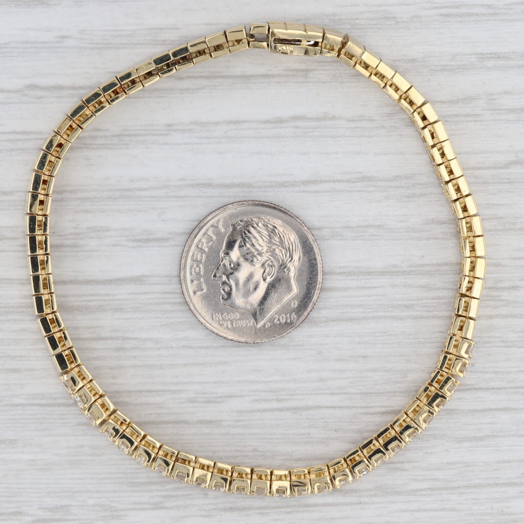 Light Gray 2ctw Diamond Tennis Omega Chain Bracelet 18k Yellow Gold 6.5" 5mm