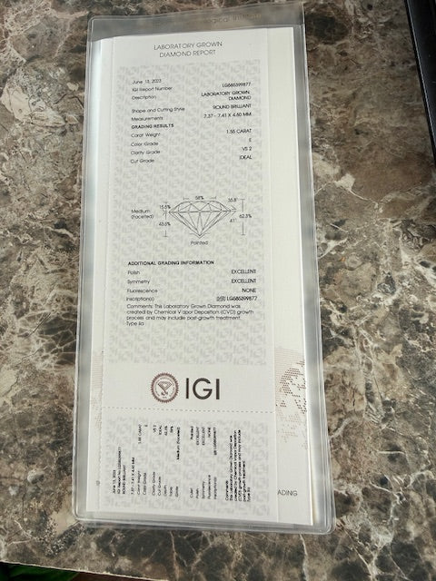 New 3.11ctw IGI Round Lab Grown Diamond Solitaire Stud Earrings 14k Gold Studs