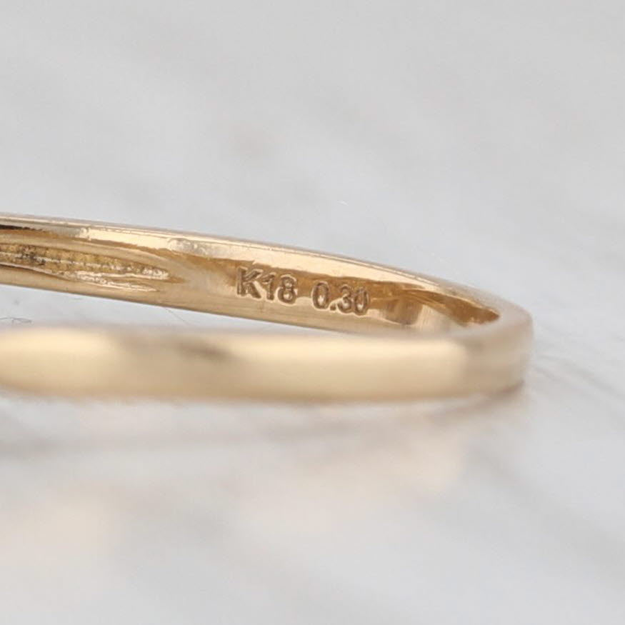0.30ctw Diamond Hearts Ring 18k Yellow Gold Stackable Wedding Band Size 7.75
