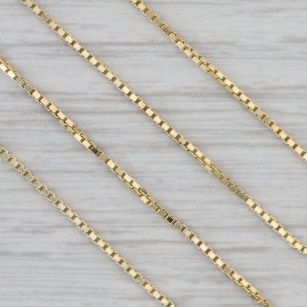 Gray 20" Box Chain Necklace 14k Yellow Gold 1.1mm Lobster Clasp