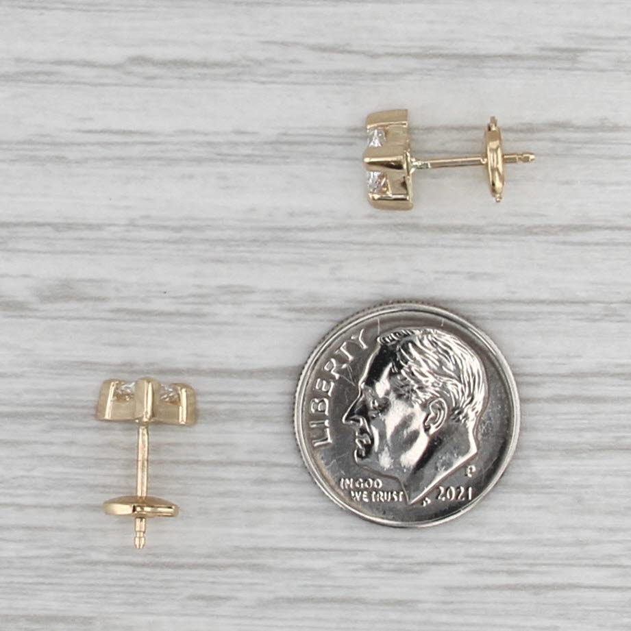 New 1.24ctw VS1 E Trillion Lab Grown Diamond Stud Earrings 14k Gold Studs