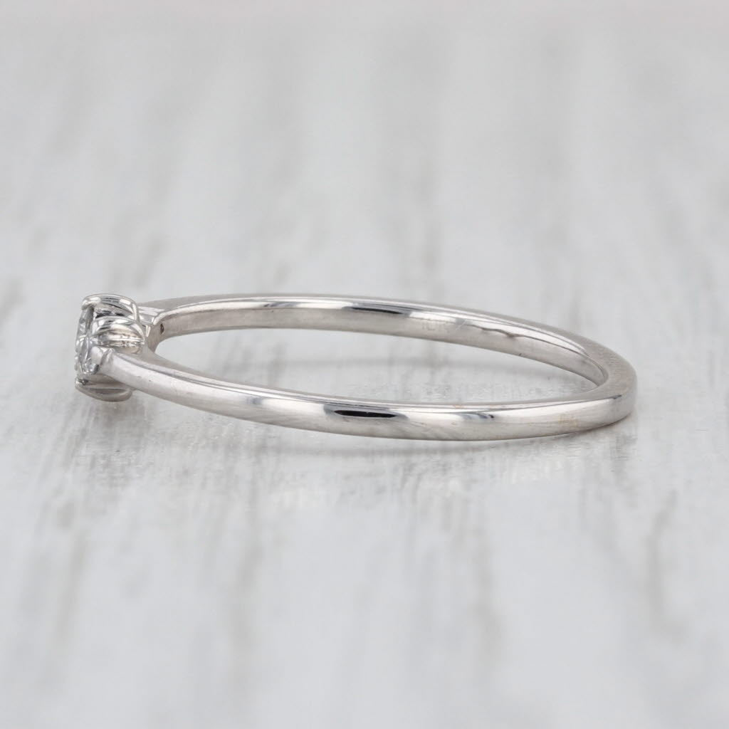 0.10ctw Diamond Band 10k White Gold Size 7 Stackable Ring