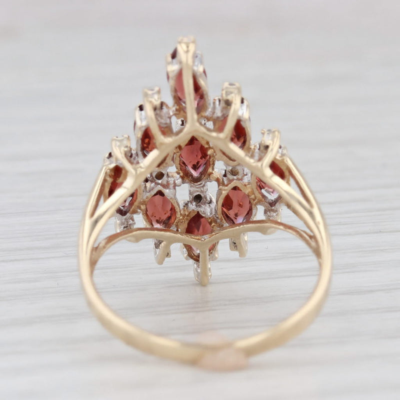 2.70ctw Garnet Cluster Ring 10k Yellow Gold Size 7 Cocktail
