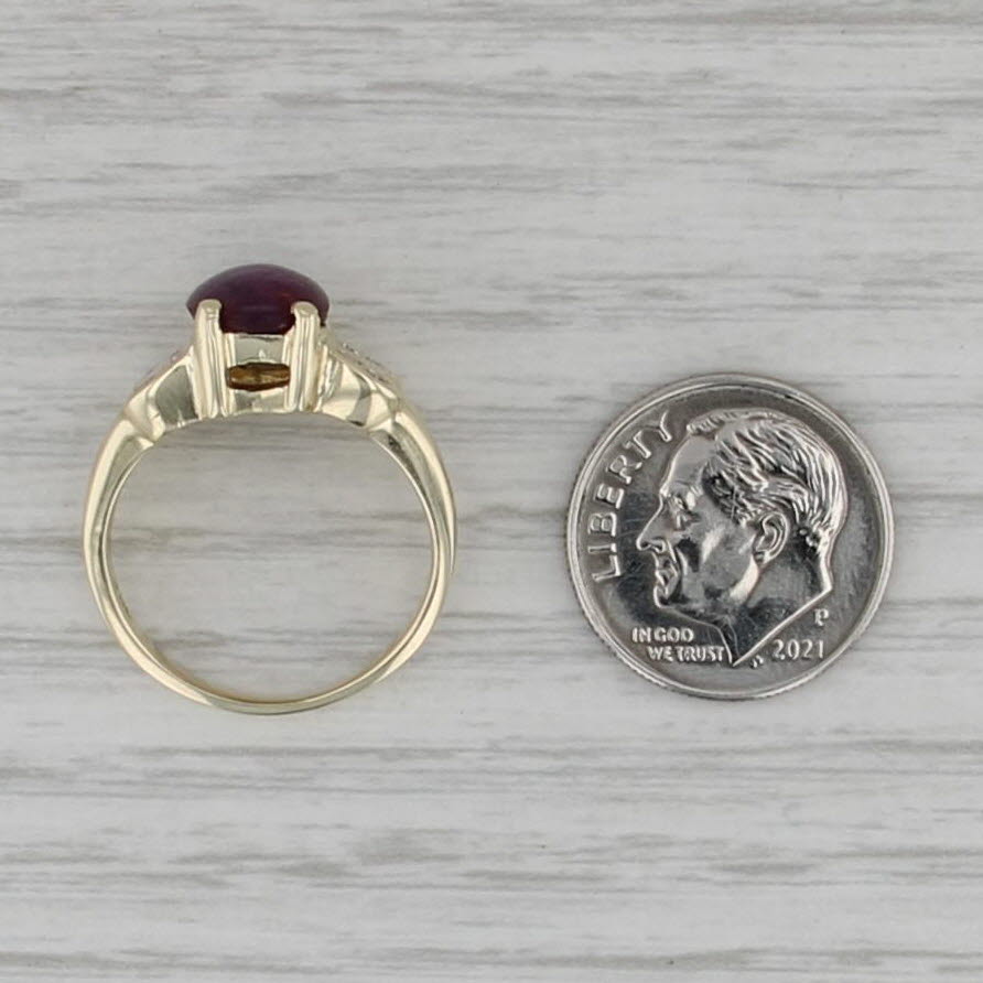 Purple Star Sapphire Diamond Ring 14k Yellow Gold Size 6 India Star Ruby