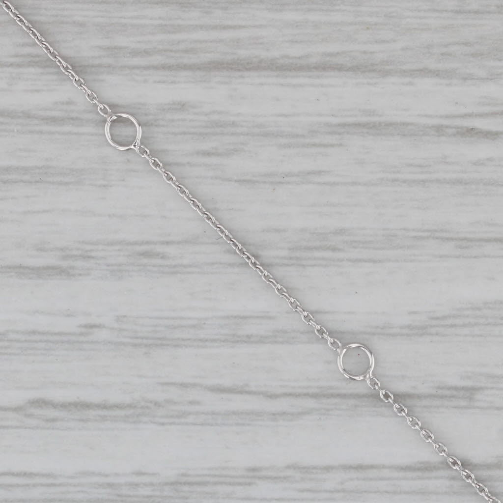 Gray New Cable Chain Necklace 14k White Gold 0.9mm Adjustable 16" 17" 18"