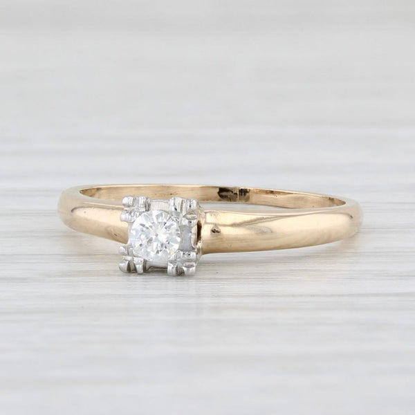 Vintage Round Solitaire Diamond Engagement Ring 14k Yellow Gold Size 5.25