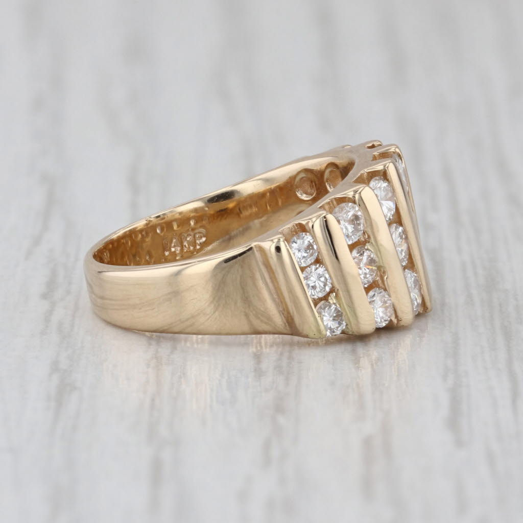 1.40ctw Diamond Rows Ring 14k Yellow Gold Size 5.75