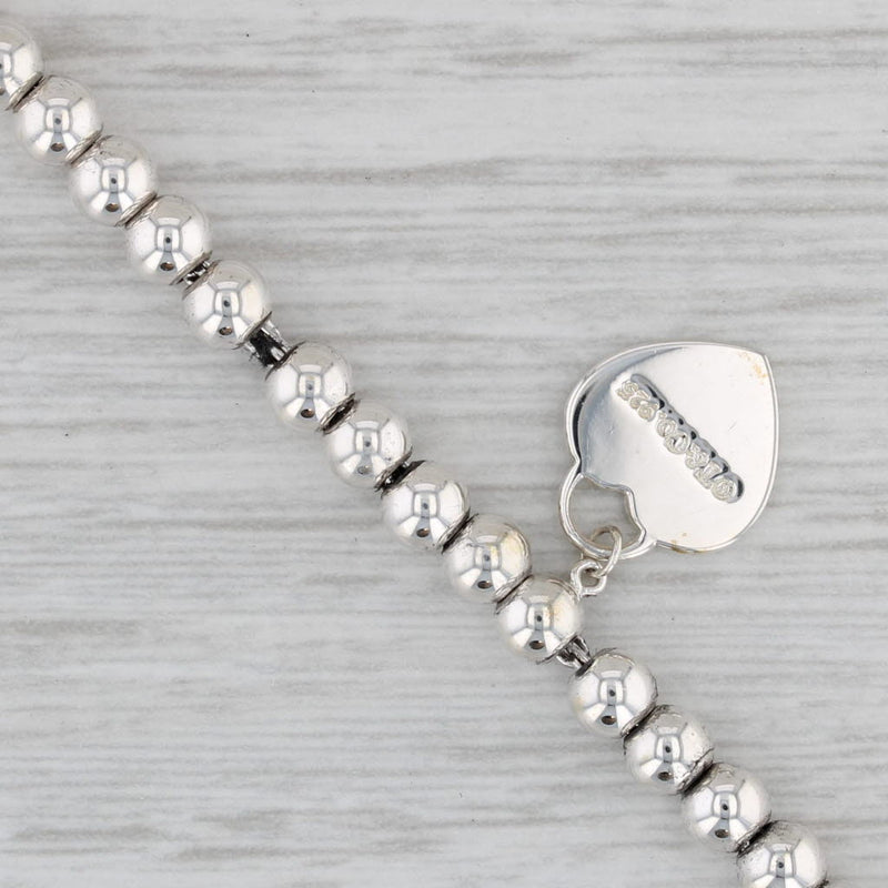 Return to Tiffany ID Heart Tag Bracelet Sterling Silver 7" Bead Chain