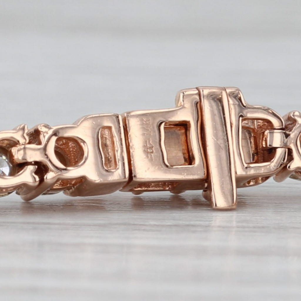 1.50ctw Diamond Tennis Bracelet 14k Rose Gold 9" 3.7mm