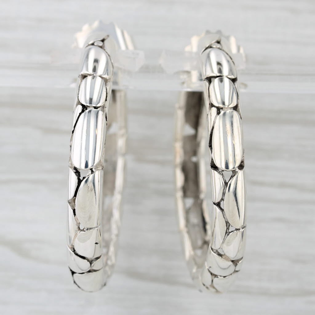 Light Gray John Hardy Kali Hoop Earrings Sterling Silver Round Hoops