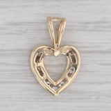 0.16ctw Diamond Open Heart Pendant 14k Yellow Gold Small Drop