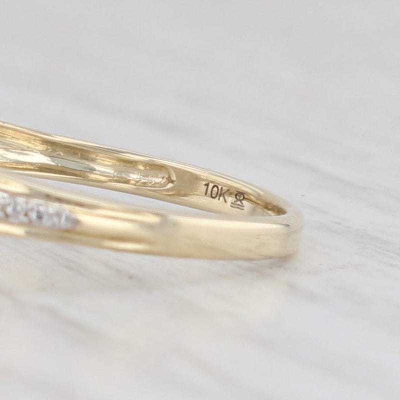 Diamond Cluster Halo Ring 10k Yellow Gold Size 7 Engagement