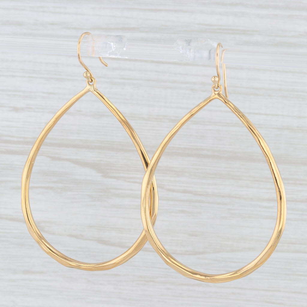 Light Gray Ippolita Glamazon Teardrop Earrings 18k Yellow Gold Hook Posts