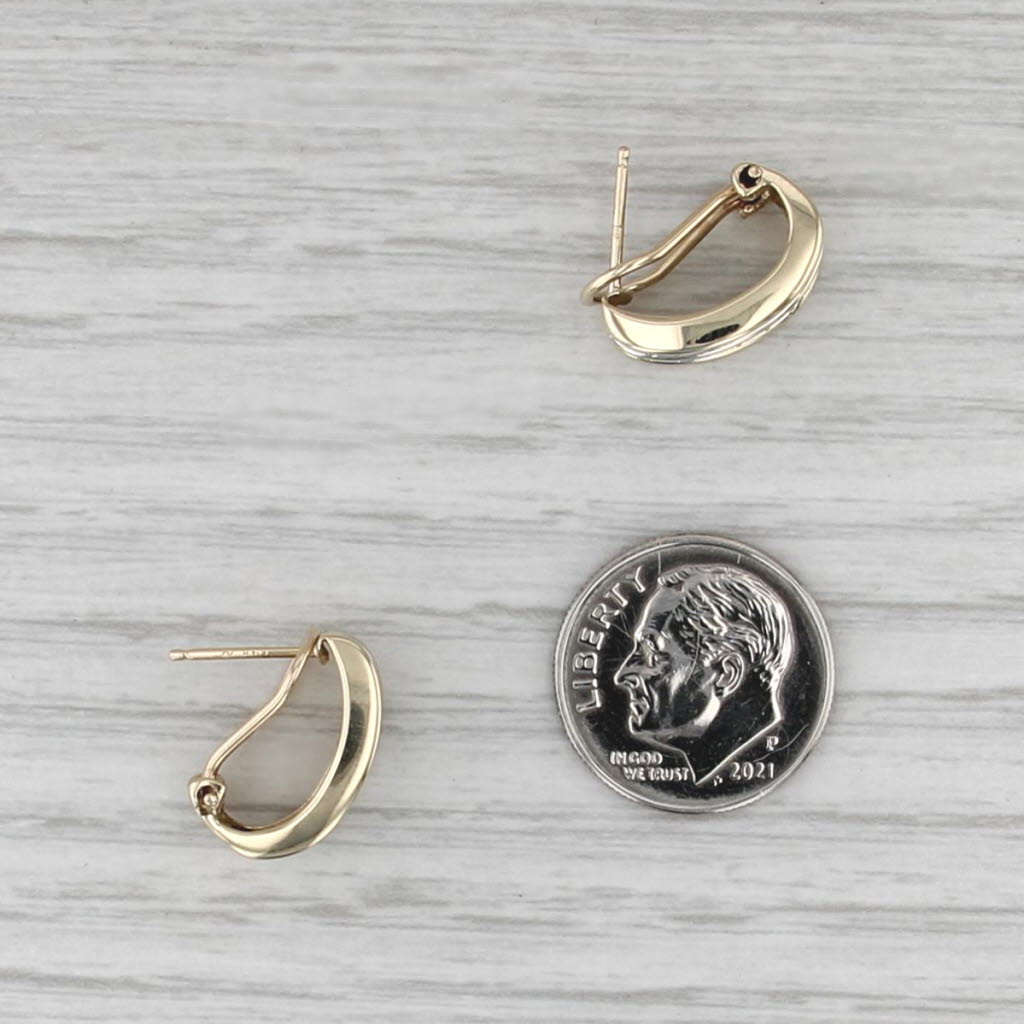 0.47ctw Diamond Rows Drop Earrings 14k Yellow Gold Omega Backs