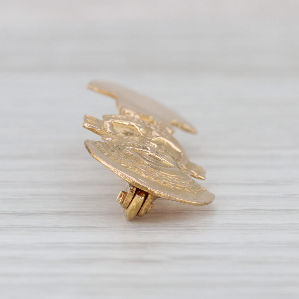 Vintage Tribal Trowle Brooch 18k Yellow Gold Figural Pin