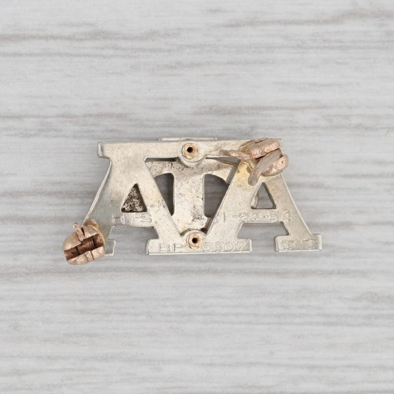 Gray Alpha Phi Alpha Badge 14k Gold Lab Created Spinel Pearl Fraternity Pin