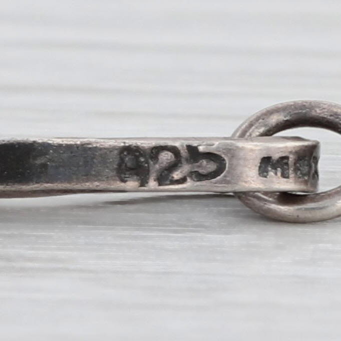 Elongated Cable Paperclip Chain Necklace Sterling Silver Antique Patina 24.25"