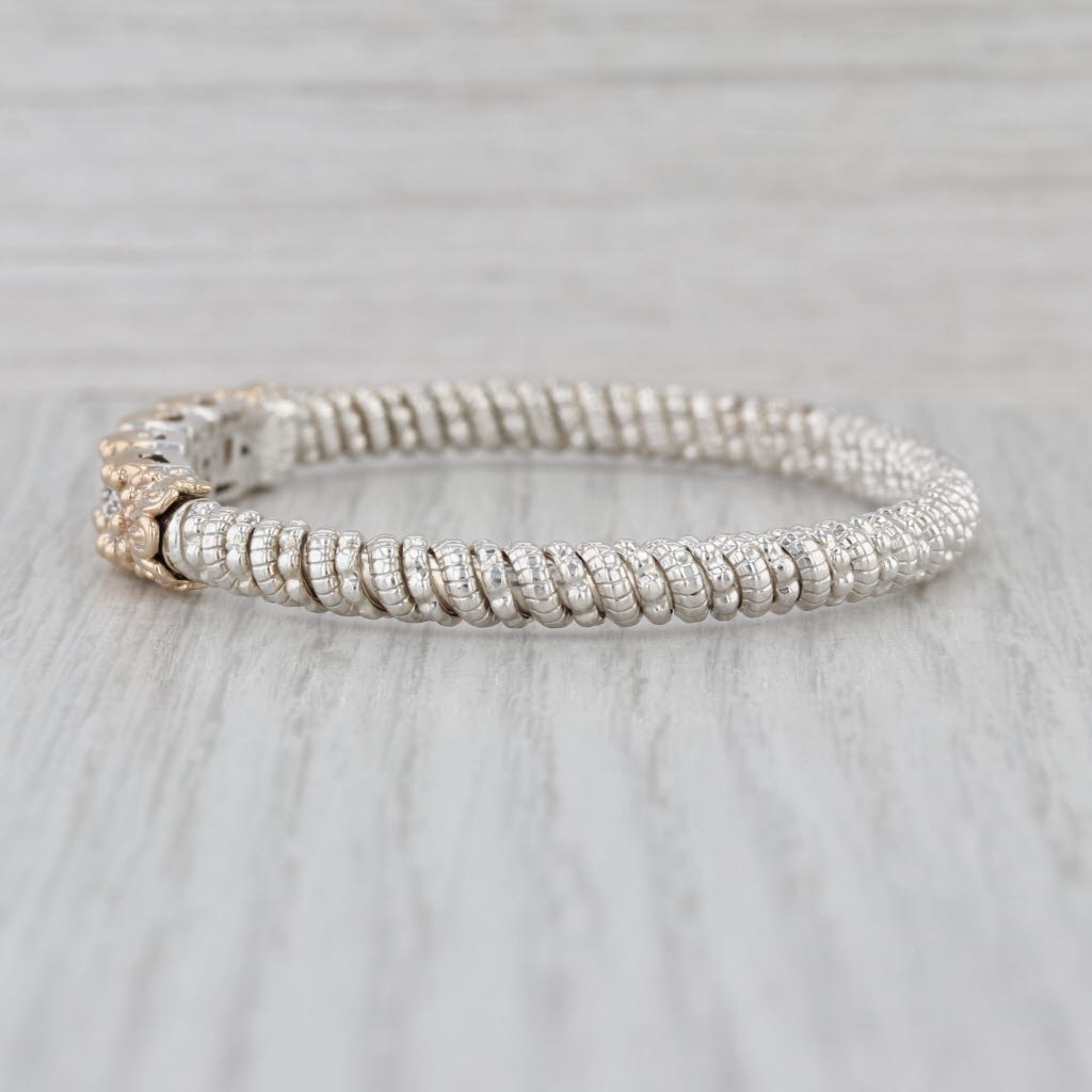 Alwand Vahan Diamond Bangle Bracelet 14k Yellow Gold Sterling Silver w/ Pouch