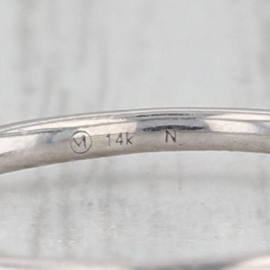 Diamond Open Top Ring 14k White Gold Size 5.5 Adjustable Size Stackable Band