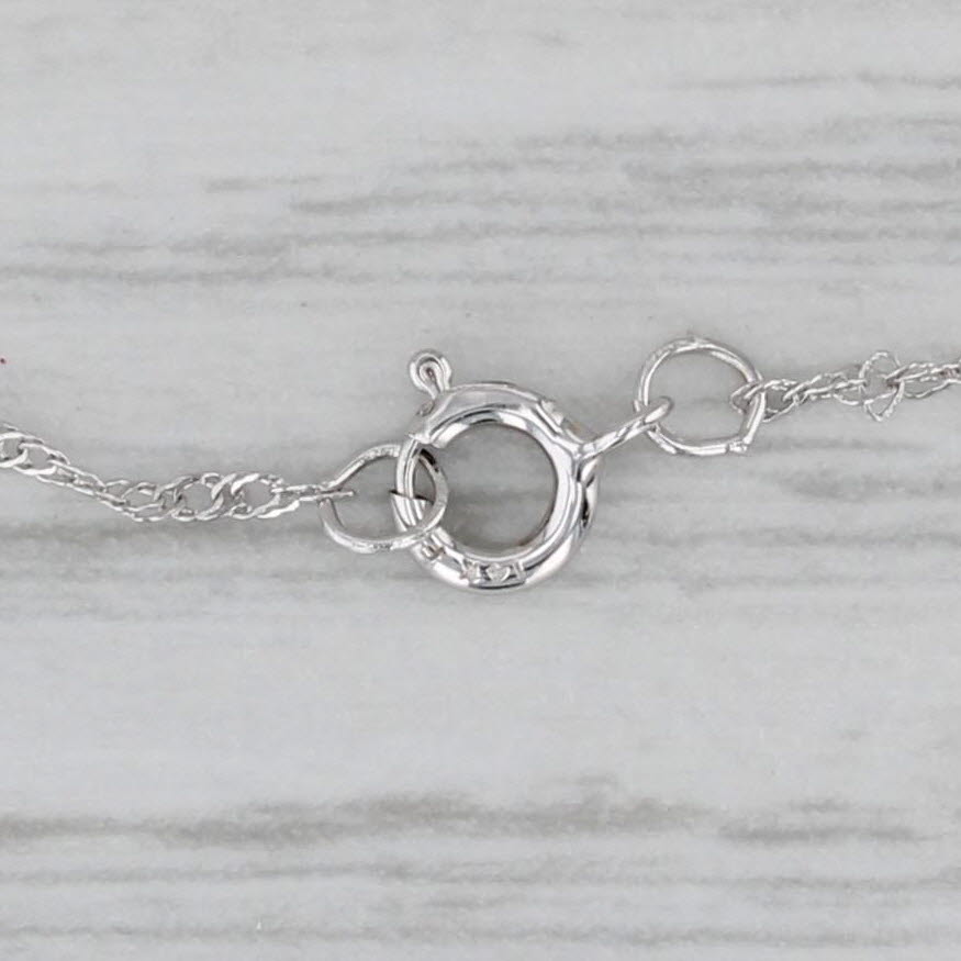 Gray New 0.12ctw Diamond Starfish Pendant Necklace 14k White Gold 18" Singapore Chain